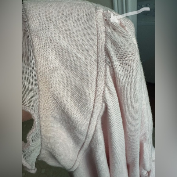 Free People On Your Sleeve Twofer Mesh Long Sleeve Ruffled Top Medium EUC - Picture 6 of 6